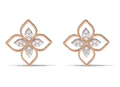 Roberto Coin Diamond Flower Earrings — Rose Gold