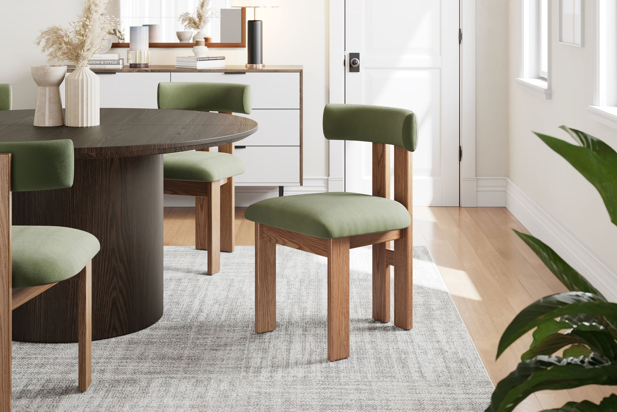 Carlo Faux Mohair Velvet Dining Chair (Set of 2)