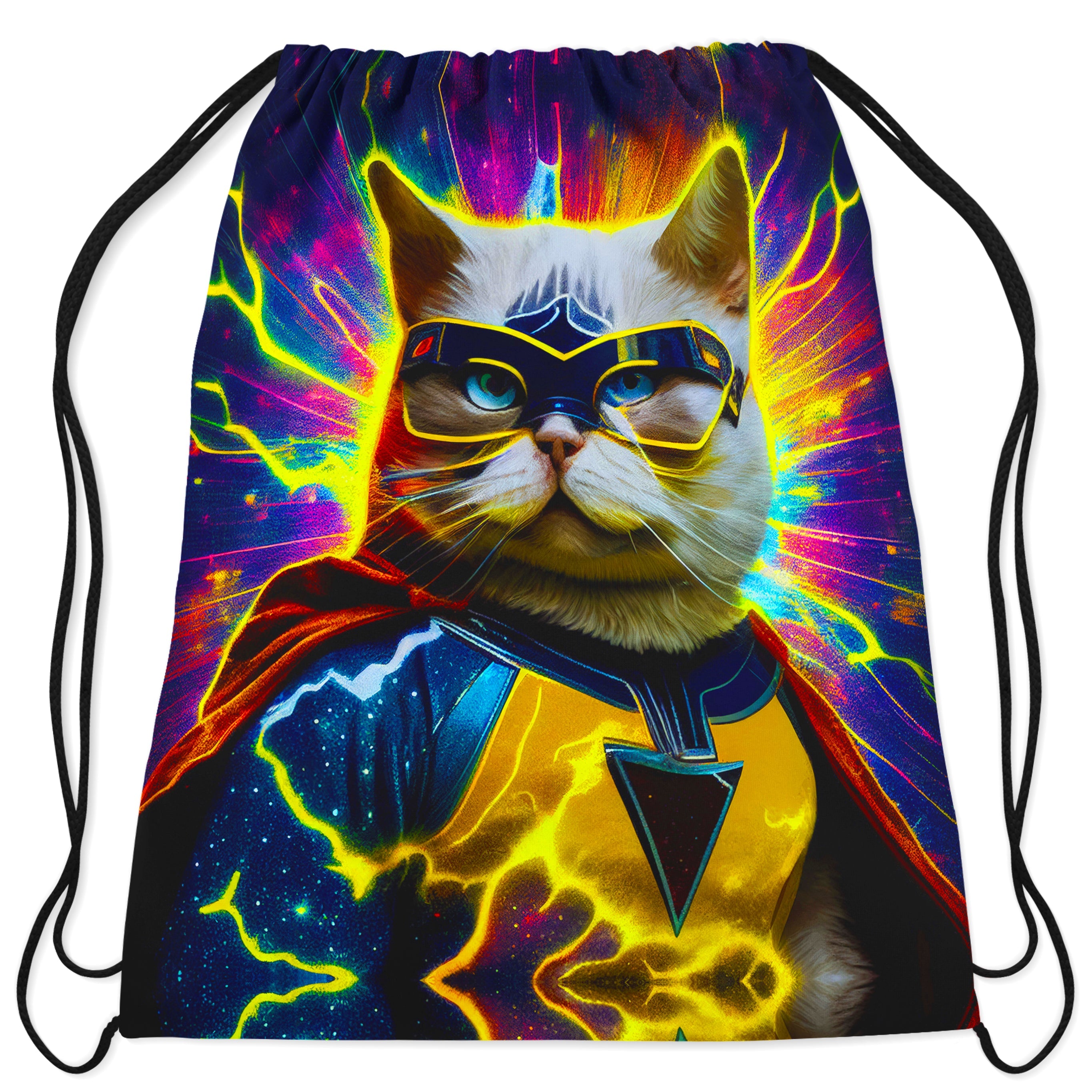 Cat Hero Drawstring Bag