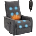 360° Swivel Rocking Recliner with Heat & Massage, Side Pockets, Dark Grey