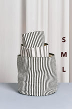 Cesto loneta blanco y negro