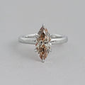 Champagne Marquise Lab Diamond Solitaire Ring