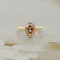Champagne Old Mine Oval Cut Solitaire Ring