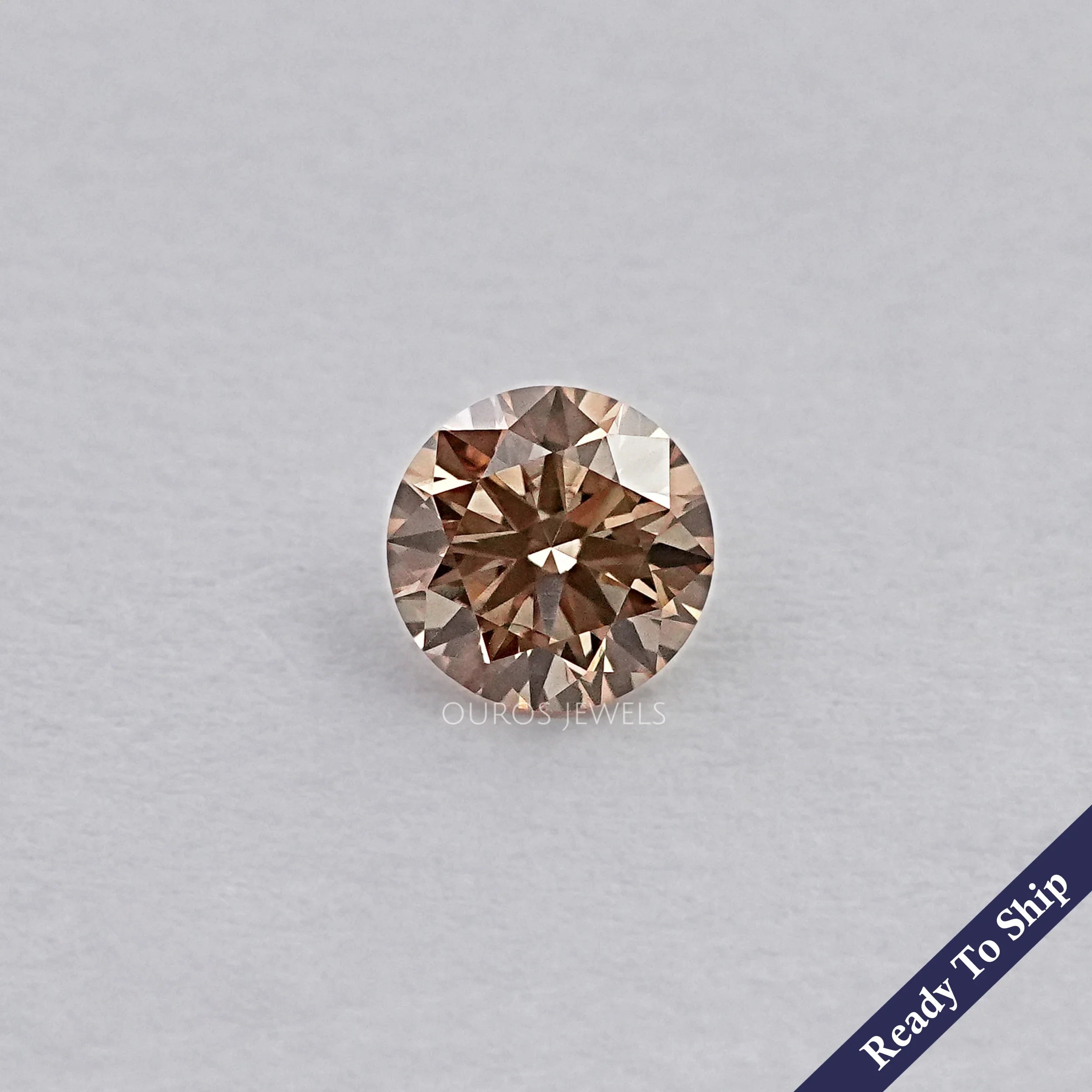 Fancy Champagne Round Cut Lab Diamond Loose