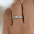 Baguette Lab Diamond Channel Set Half Eternity Band