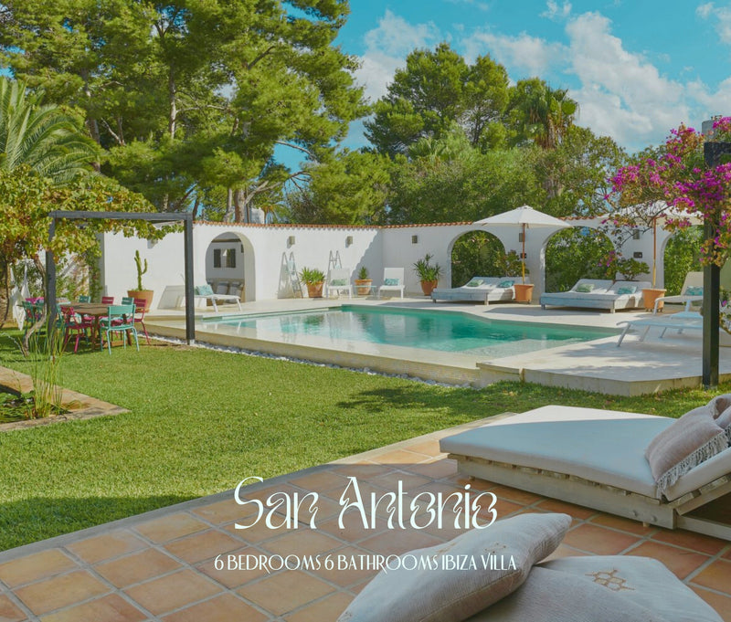 Charming Hidden Paradise Ibiza Villa with a Beautiful Lush Garden and Cozy Kitchen in San Antonio