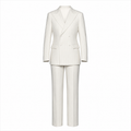 White Corduroy Double-Breasted Suit