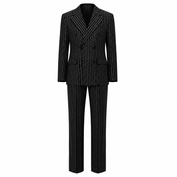 Crystal Pinstripe Double-Breasted Suit