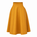 Estelle Deep-Yellow Cotton Midi Skirt