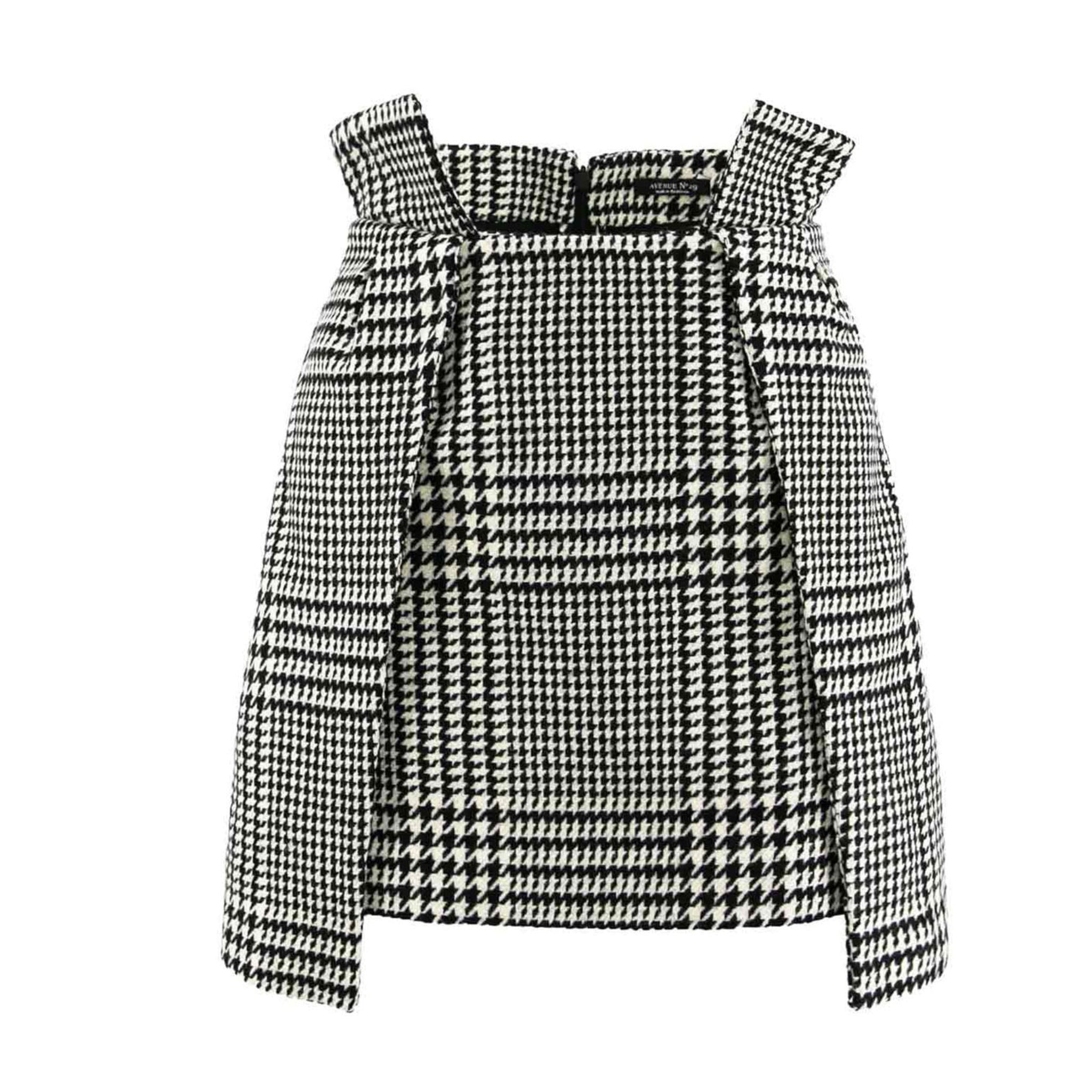 Checked Wool Mini Skirt