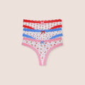 Lounge Underwear Cherry Print Thongs (3 Pack) - Multi