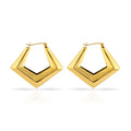 Chunky Geometric Gold Door Knocker Earrings