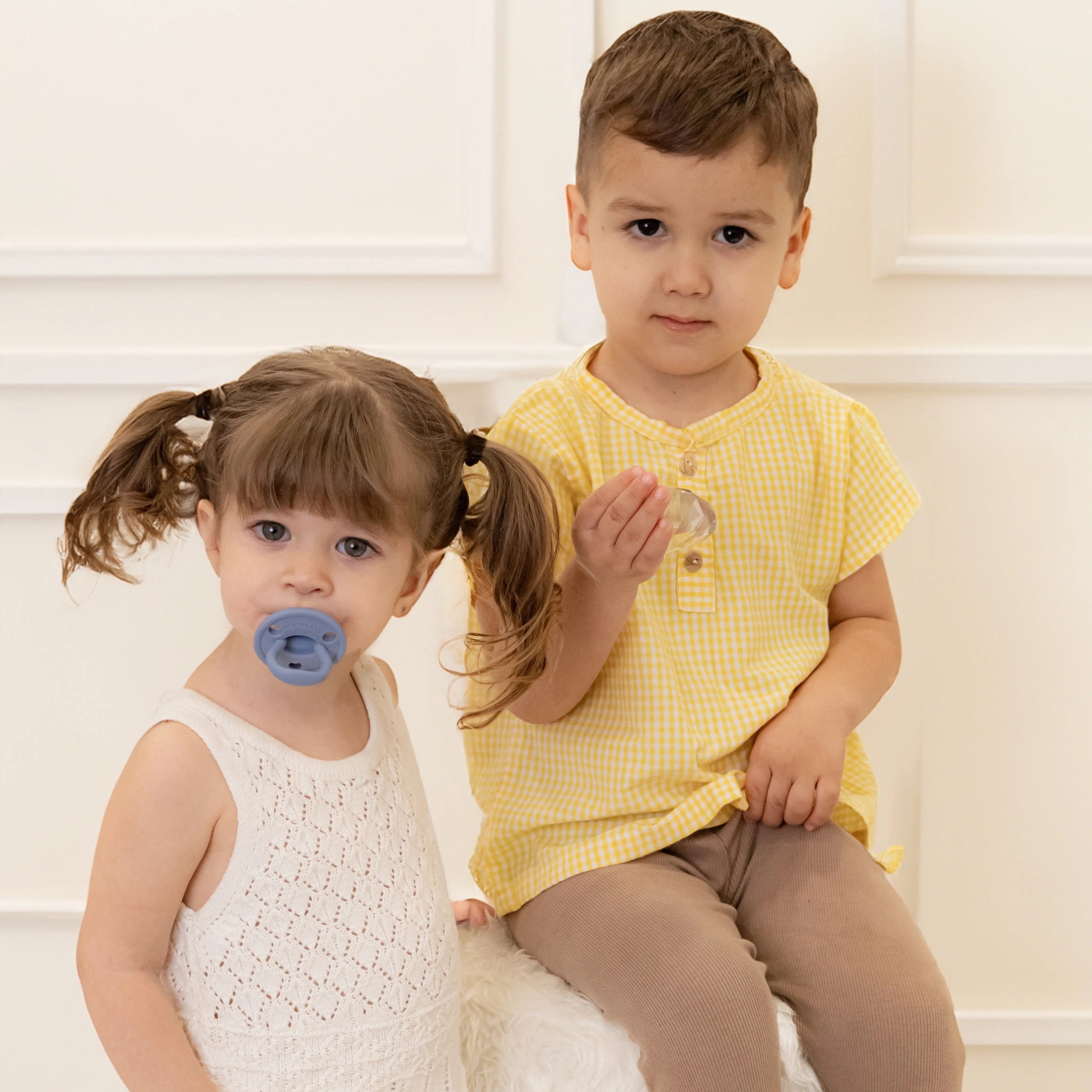 Chupete DIAMOND By Nenina & Co Azul, Gris y Amarillo