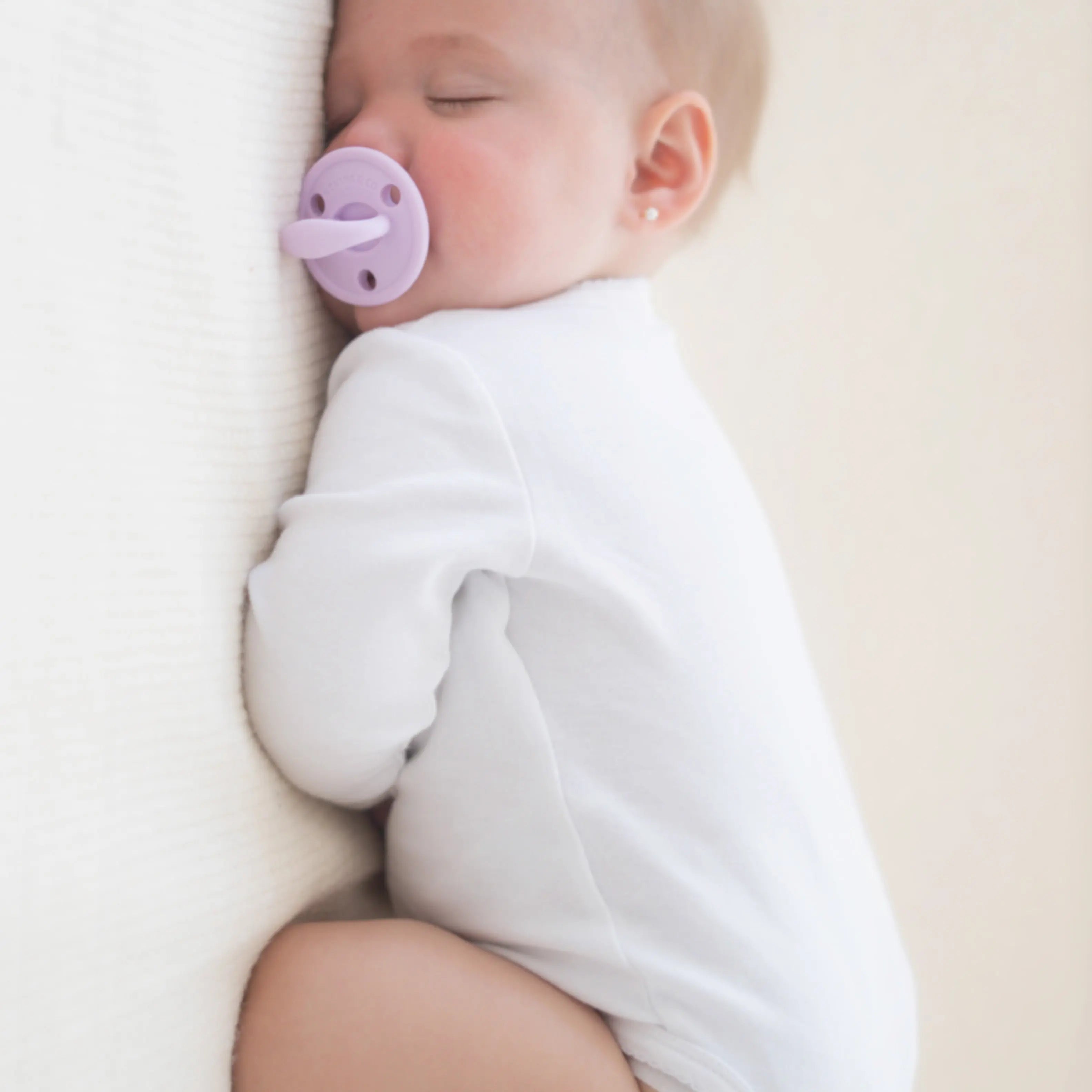 Chupete DIAMOND By Nenina & Co Lila y Beige | Silicona Orgánica para Bebé +12 Meses