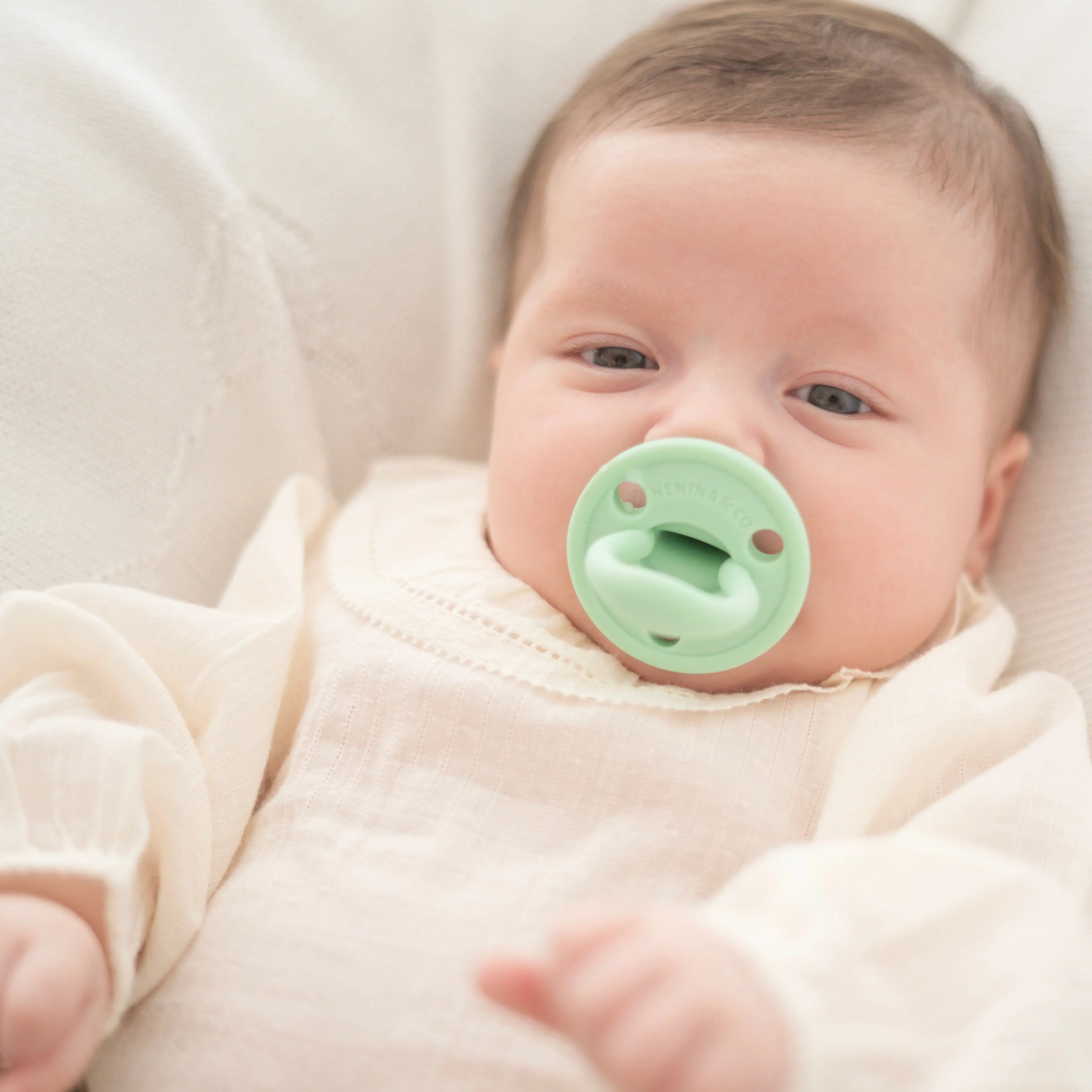 Chupete DIAMOND By Nenina & Co Mint y Gris | Silicona Orgánica para Bebé +12 Meses