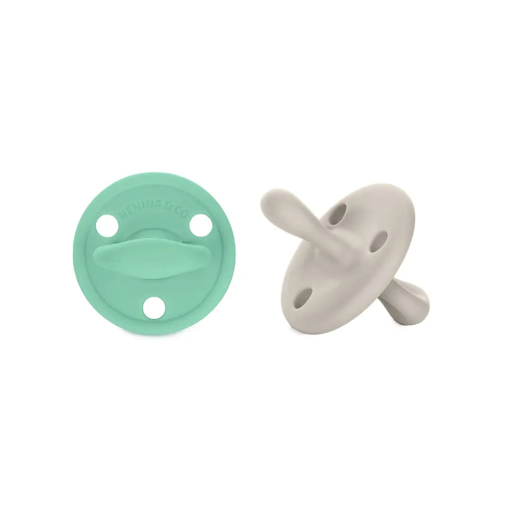 Chupete DIAMOND By Nenina & Co Mint y Gris | Silicona Orgánica para Bebé +12 Meses