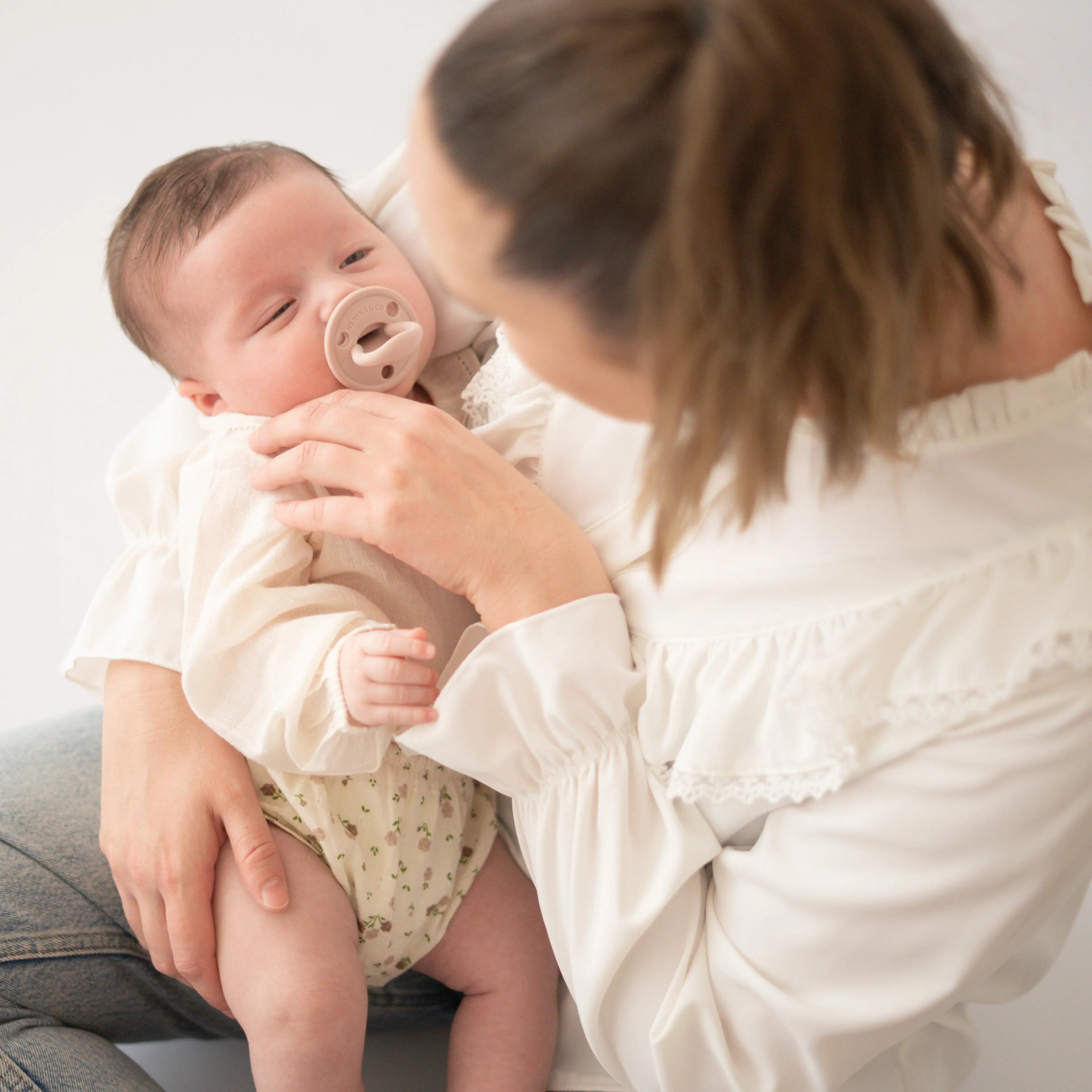 Chupete DIAMOND By Nenina & Co Rosa Pálido y Gris | Silicona Orgánica para Bebé +12 Meses