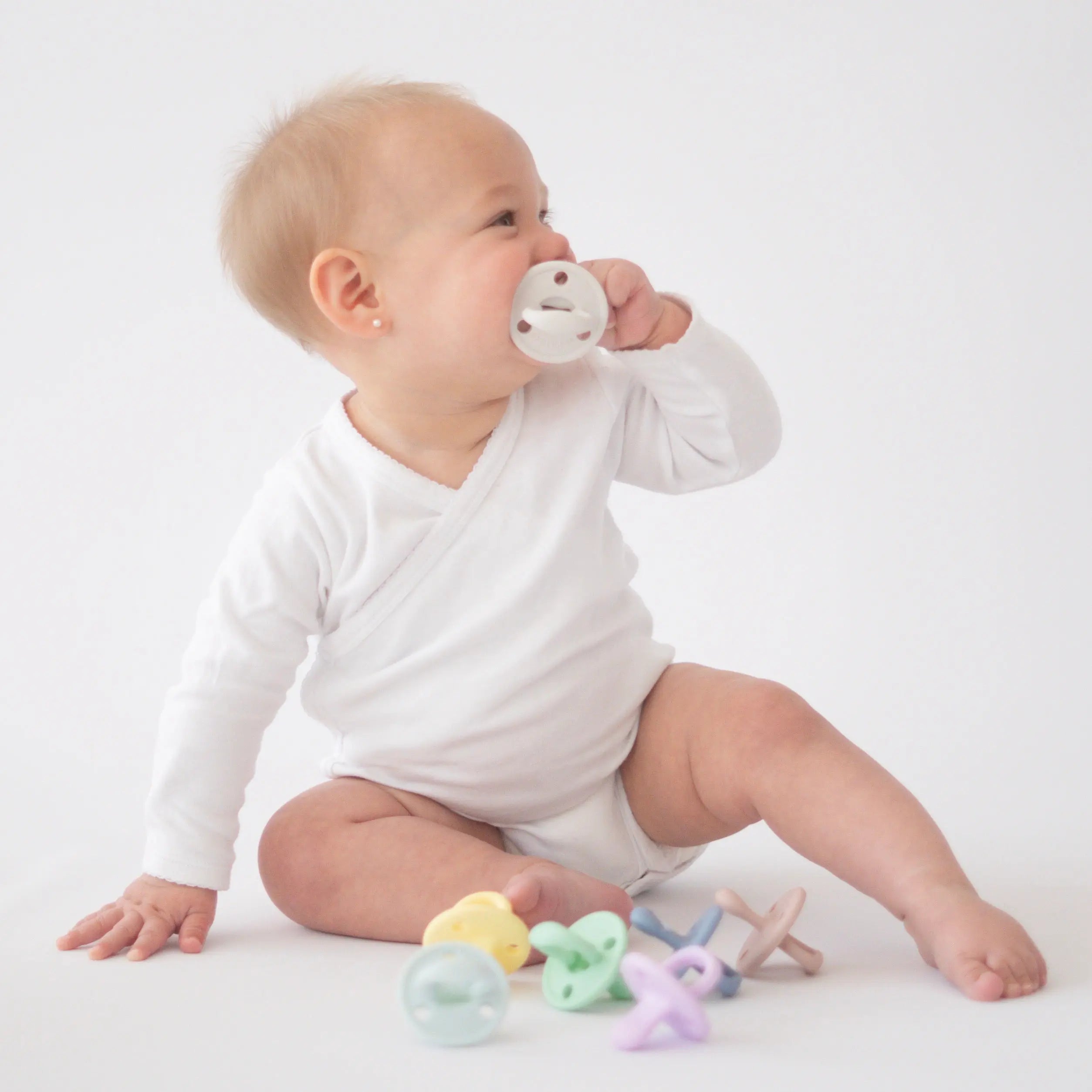 Chupete DIAMOND By Nenina & Co Rosa Pálido y Gris | Silicona Orgánica para Bebé +12 Meses