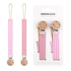 Chupetero Pack x 2 DIAMOND Rosa pálido + Chicle vichy By Nenina & Co