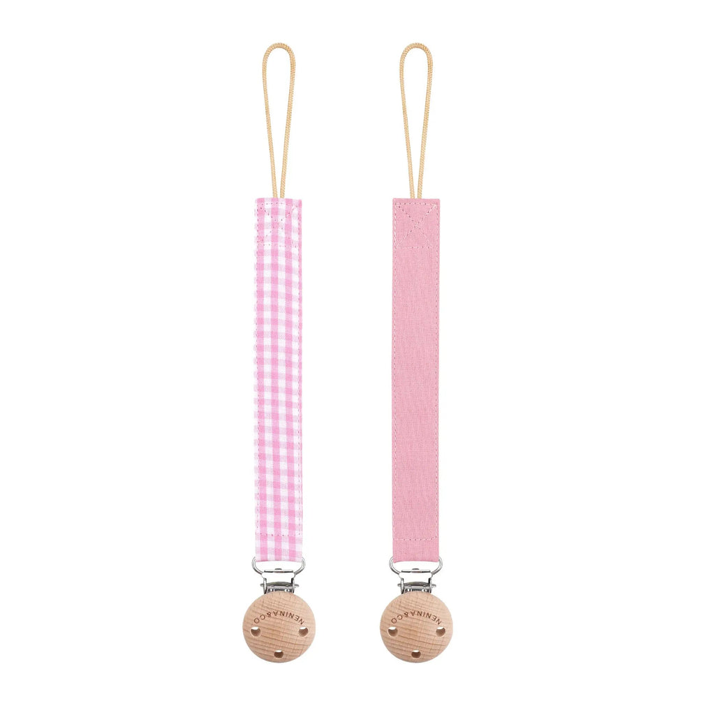 Chupetero Pack x 2 DIAMOND Rosa pálido + Chicle vichy By Nenina & Co