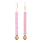 Chupetero Pack x 2 DIAMOND Rosa pálido + Chicle vichy By Nenina & Co