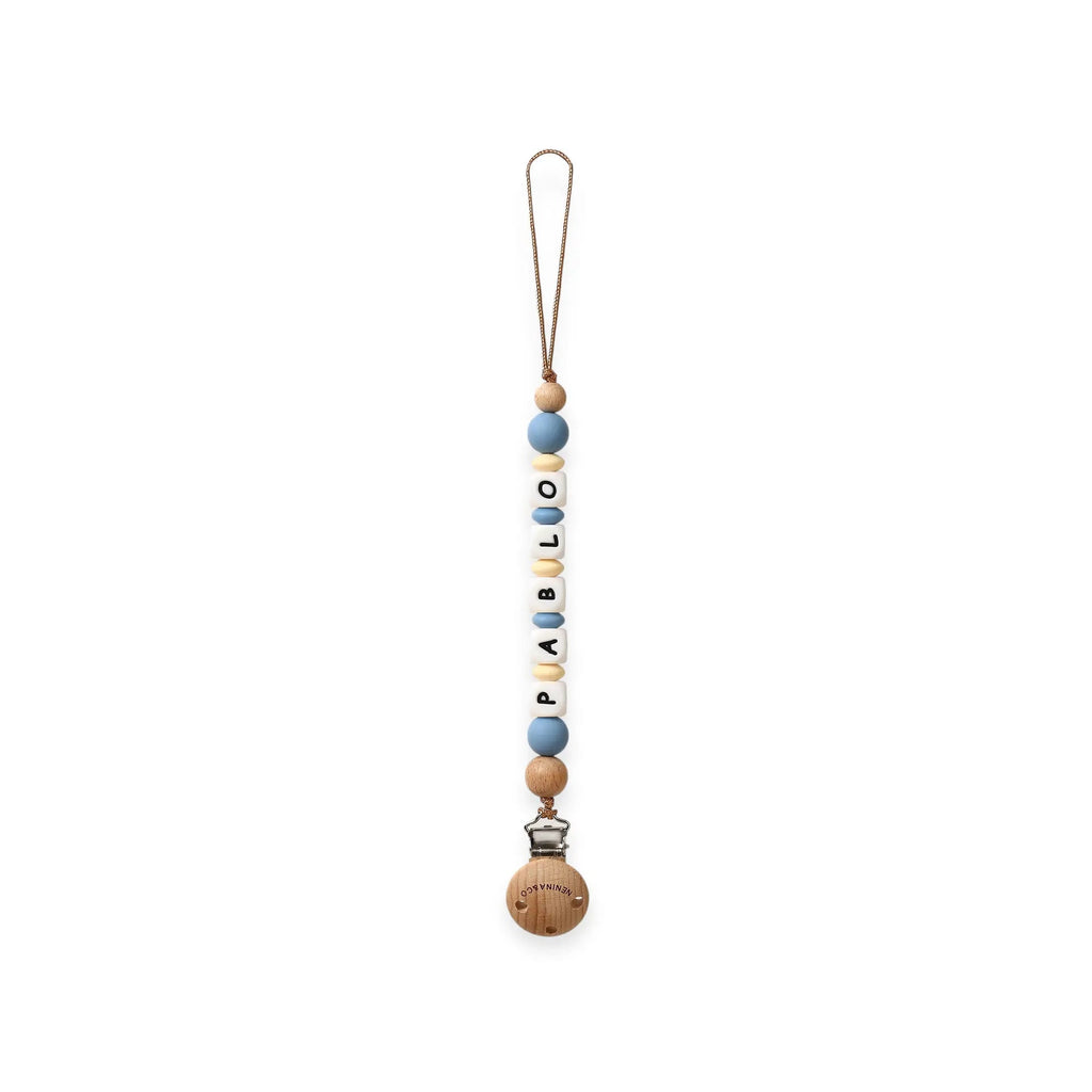 Kit Chupete DIAMOND FS Blue  de Silicona + Chupetero con Nombre | Nenina & Co.