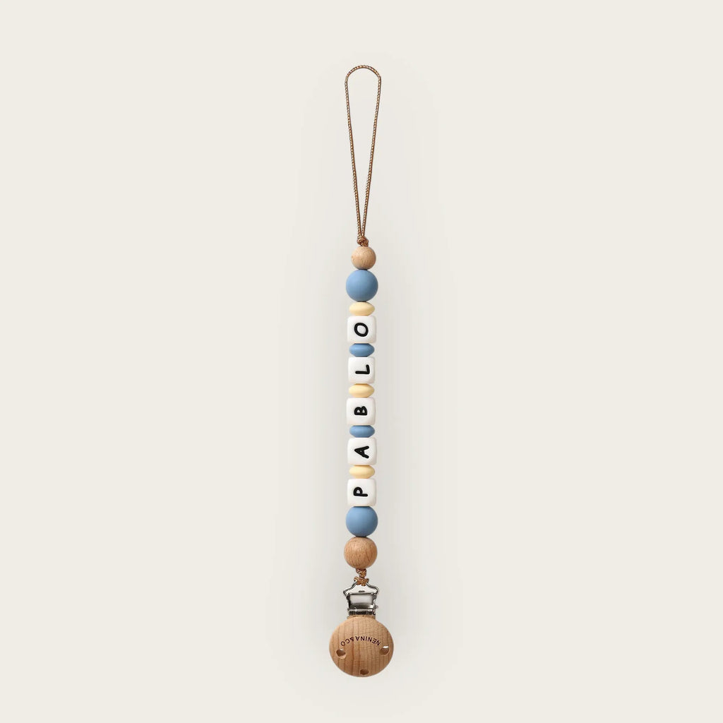 Chupetero Personalizado Blue con Nombre en Silicona Orgánica | Nenina & Co.