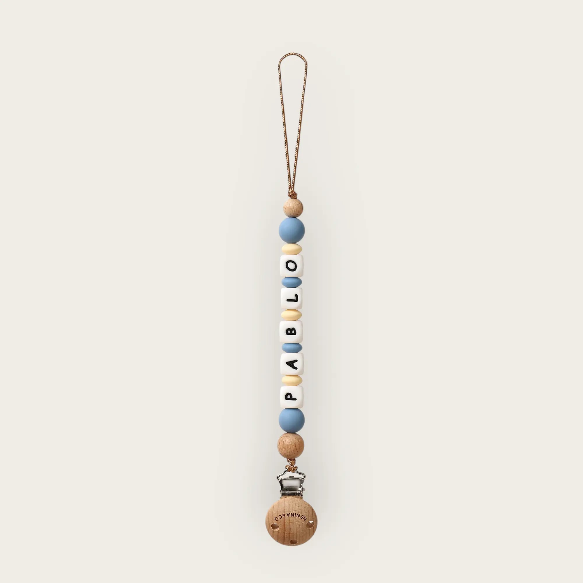 Chupetero Personalizado Blue con Nombre en Silicona Orgánica | Nenina & Co.