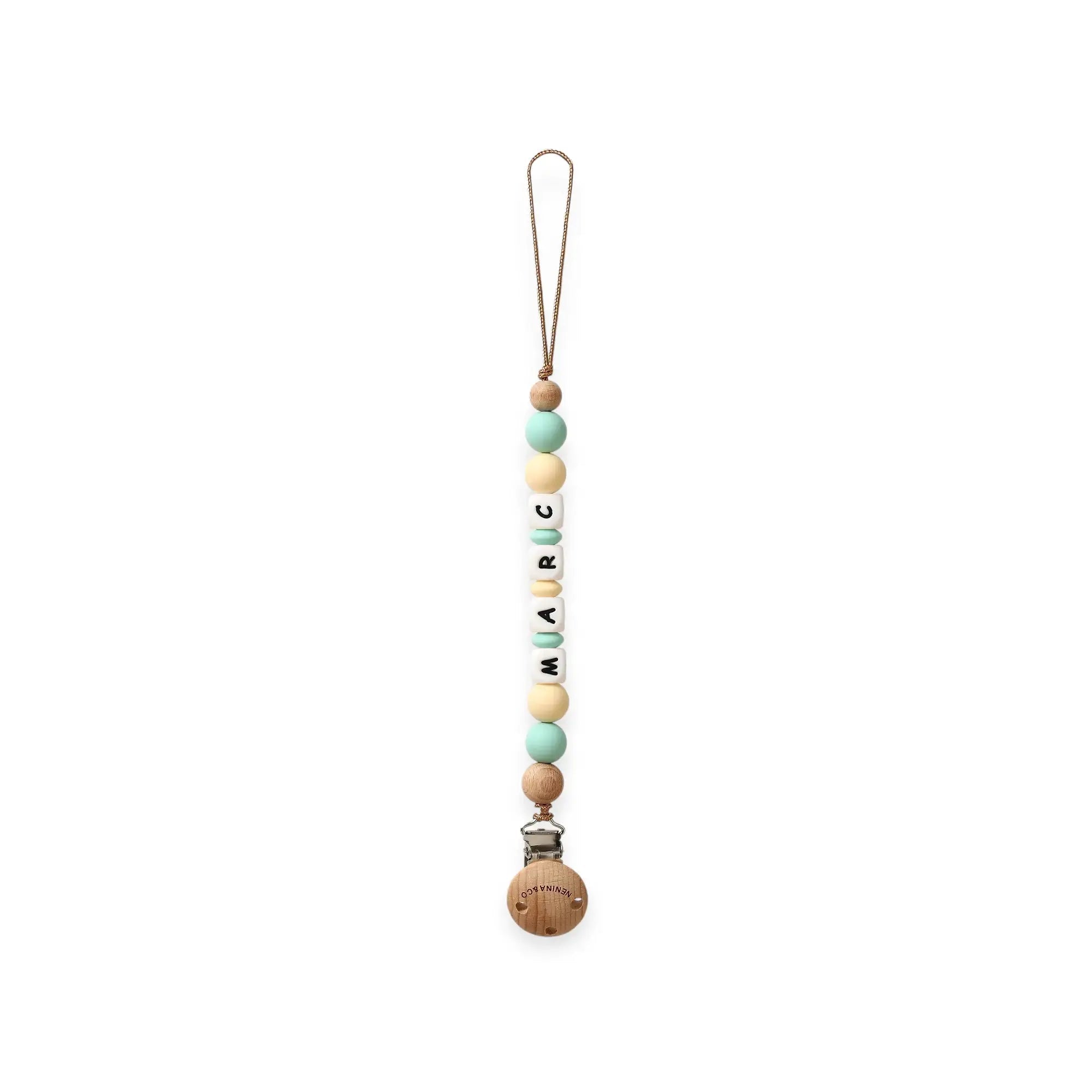 Kit Chupete Clásico Mint de Silicona + Chupetero con Nombre | Nenina & Co.