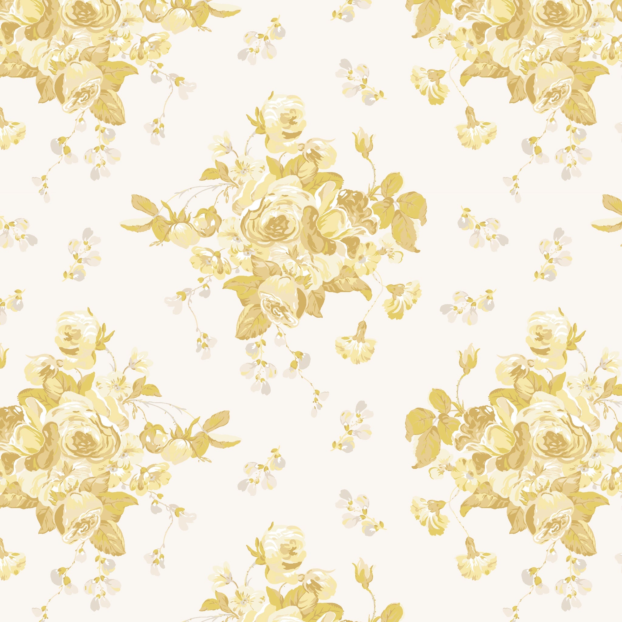 Circe Chintz Fabric Yellow By Sister Parish Design