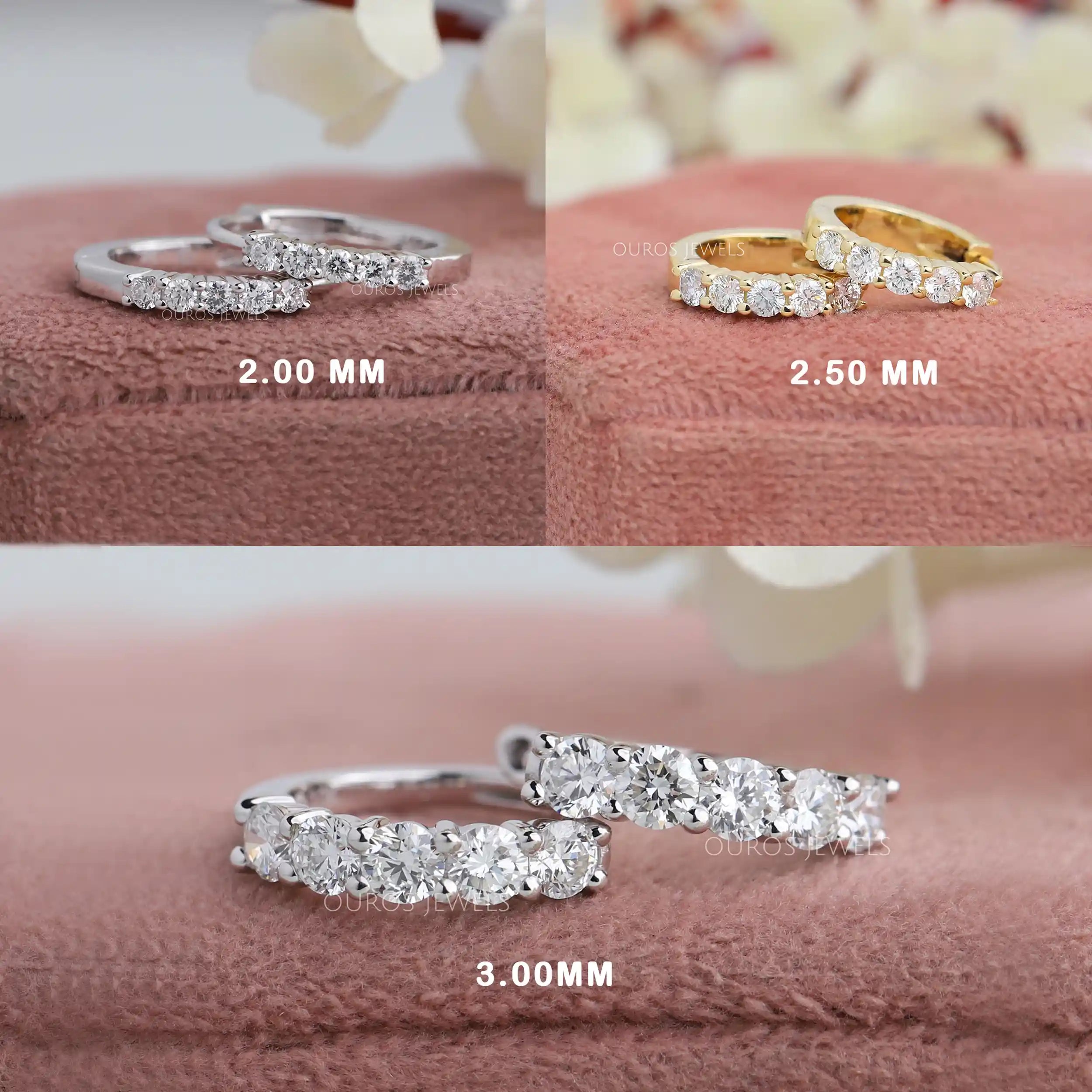 Round Cut Diamond Hoop Earrings