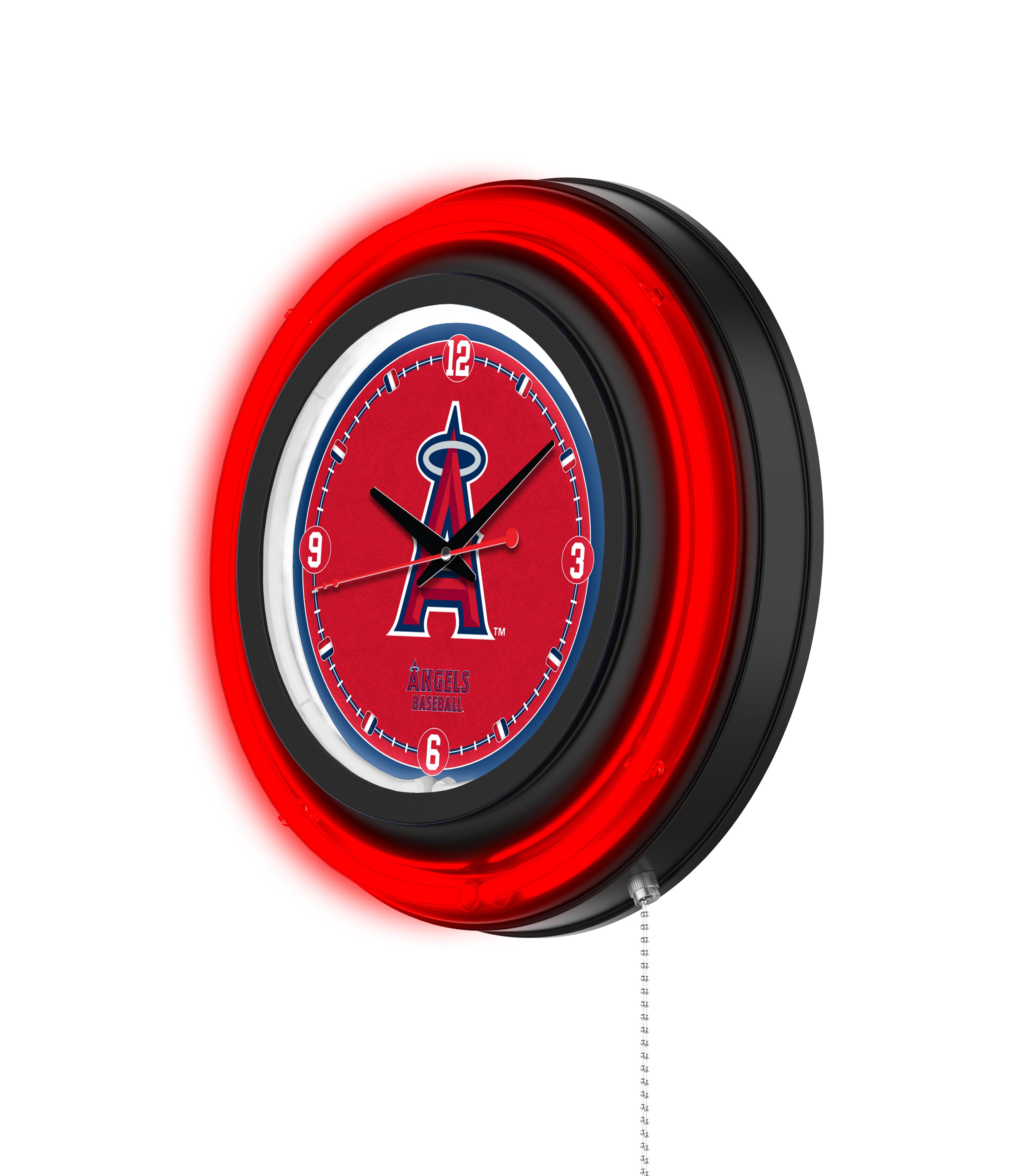 MLB Licensed Black Case 15" Neon Clock