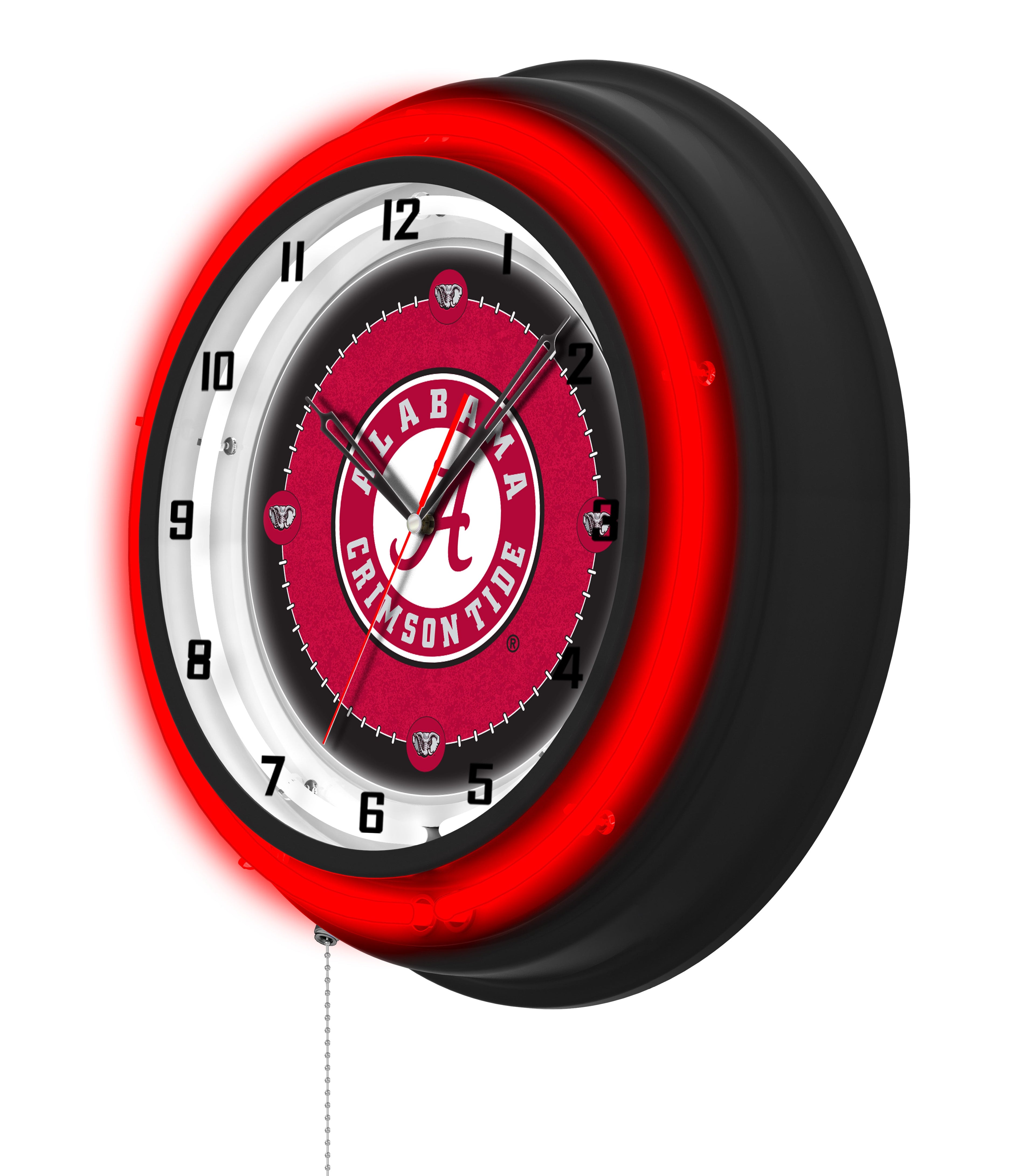 NCAA Licensed Black Case 19" Neon Clock