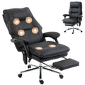 Massage Office Chair with 6-Point Vibration, Pet-Friendly Faux Leather, Black