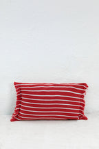 Funda cojín rayas granada rojo 30cmx45cm