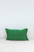Funda cojín rayas granada verde 30cmx45cm