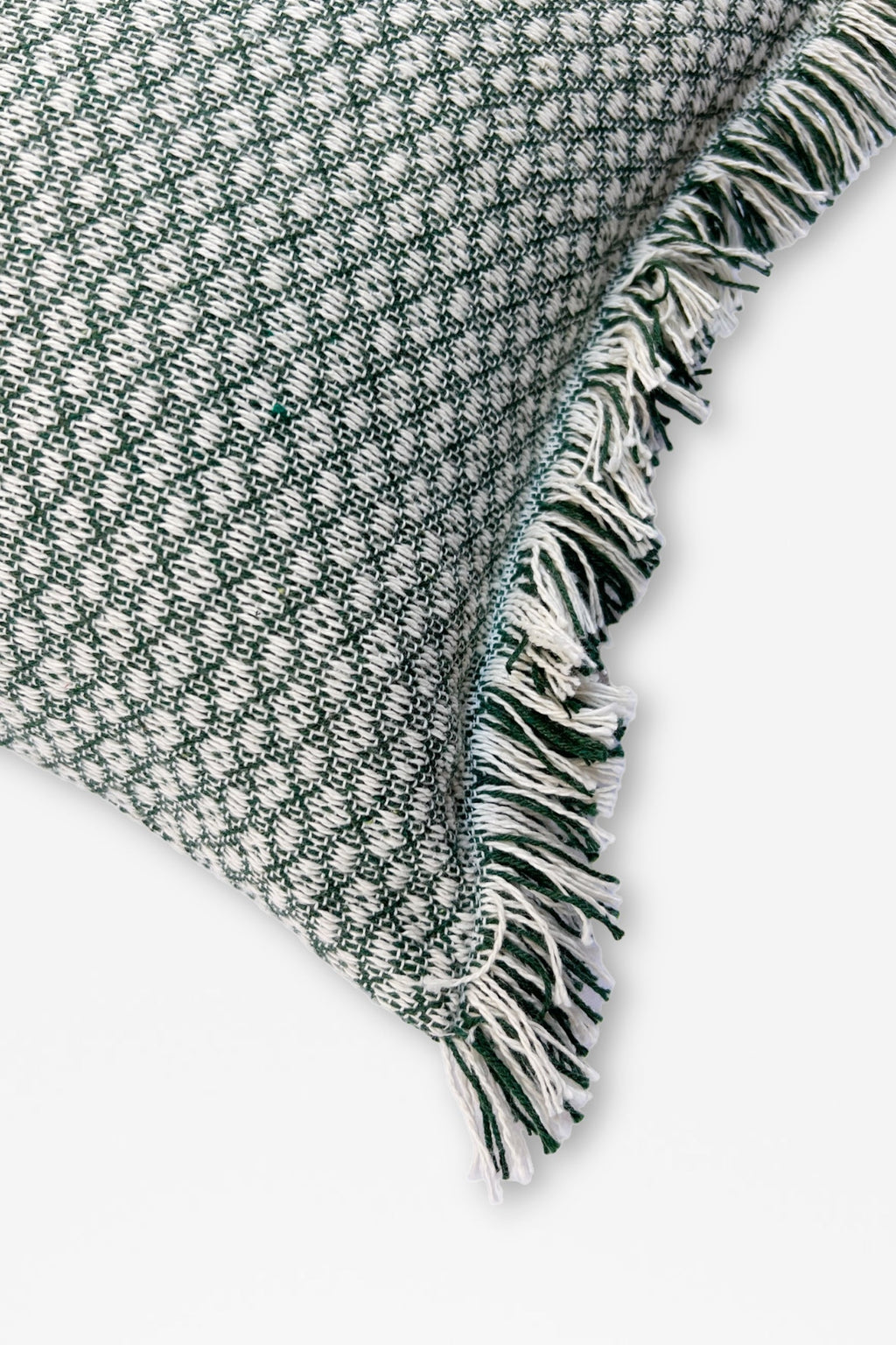 Funda cojín ojo de perdiz verde 30cmx45cm