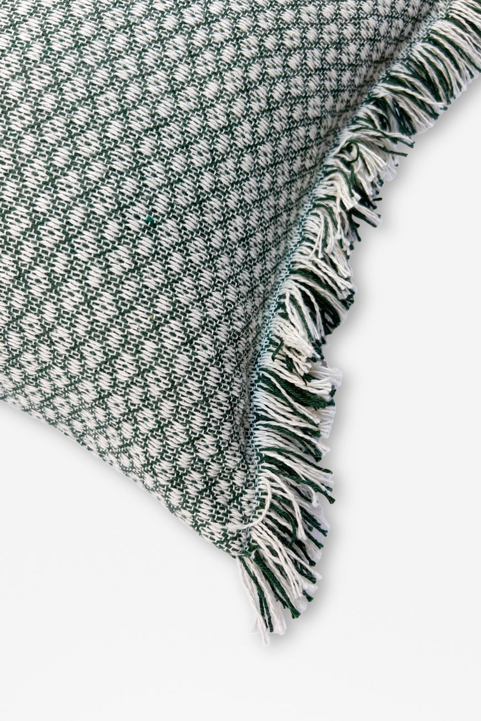 Funda cojín ojo de perdiz verde 30cmx45cm