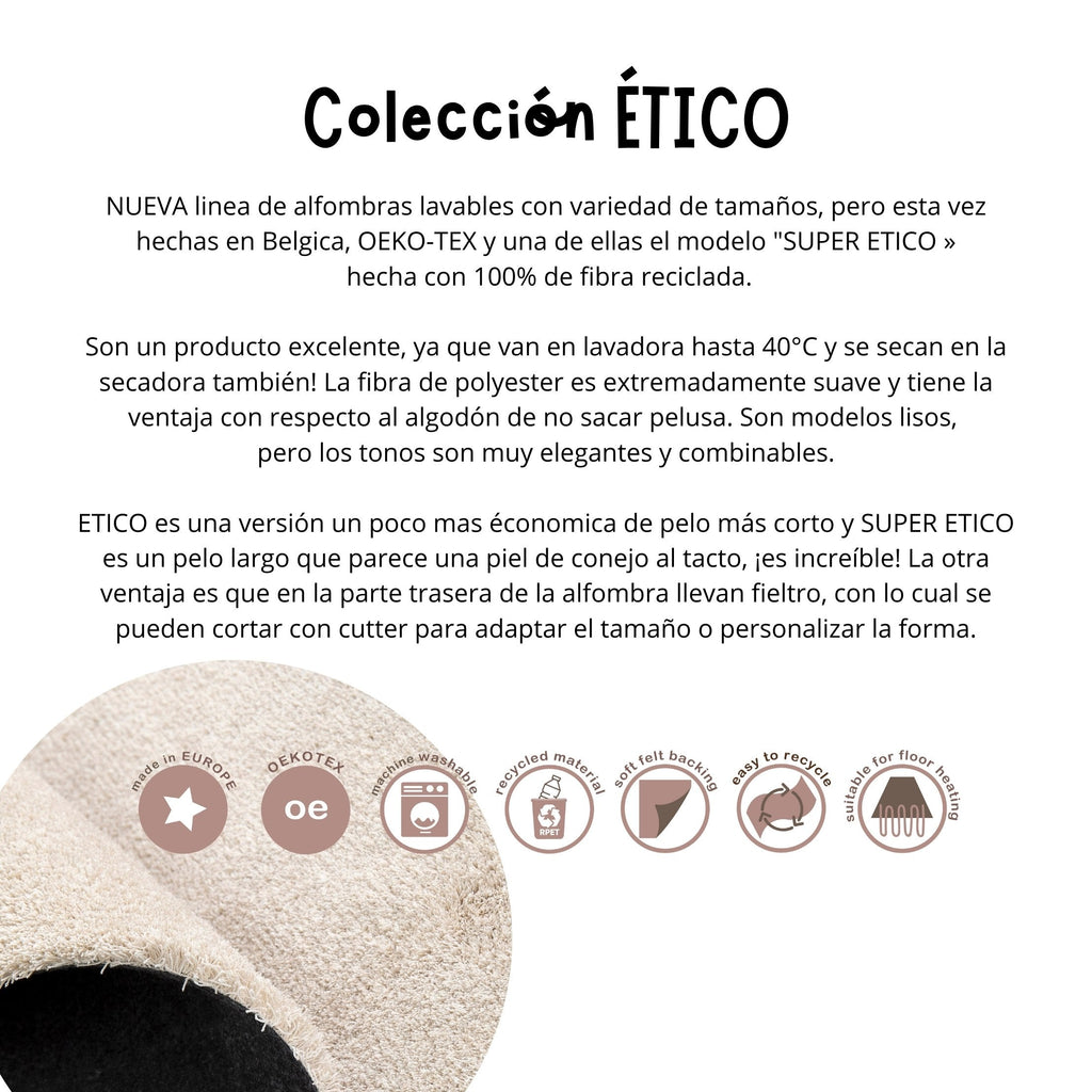Alfombra lavable en maquina ETICO CREME S
