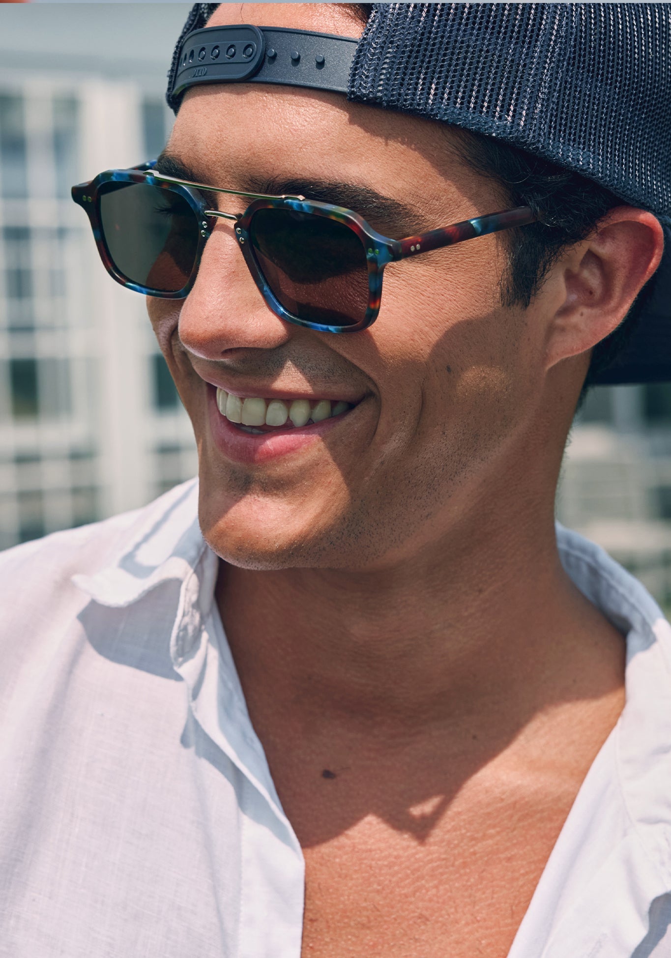 KREWE COLTON | Matte Blue Steel Silver Polarized