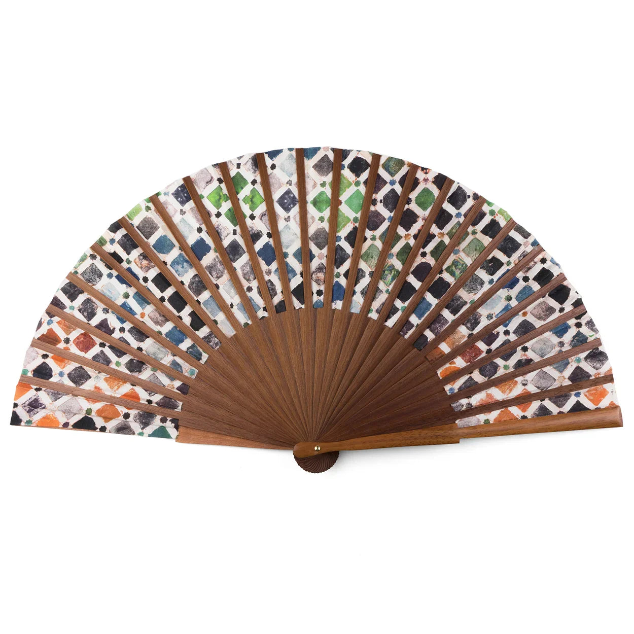Alhambra inspired silk hand fan Comares
