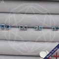 Blue Cushion  Lab Grown Diamond  Stud Earrings
