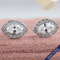 Halo Marquise  Shape Lab Diamond Stud  Earrings