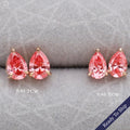 Pink Pear Diamond Rose Gold Stud Earrings