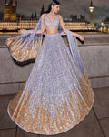 Silver Gold Sequin Lehenga Set By KYNAH, Luxury Indian Fashion & Bridal Wear