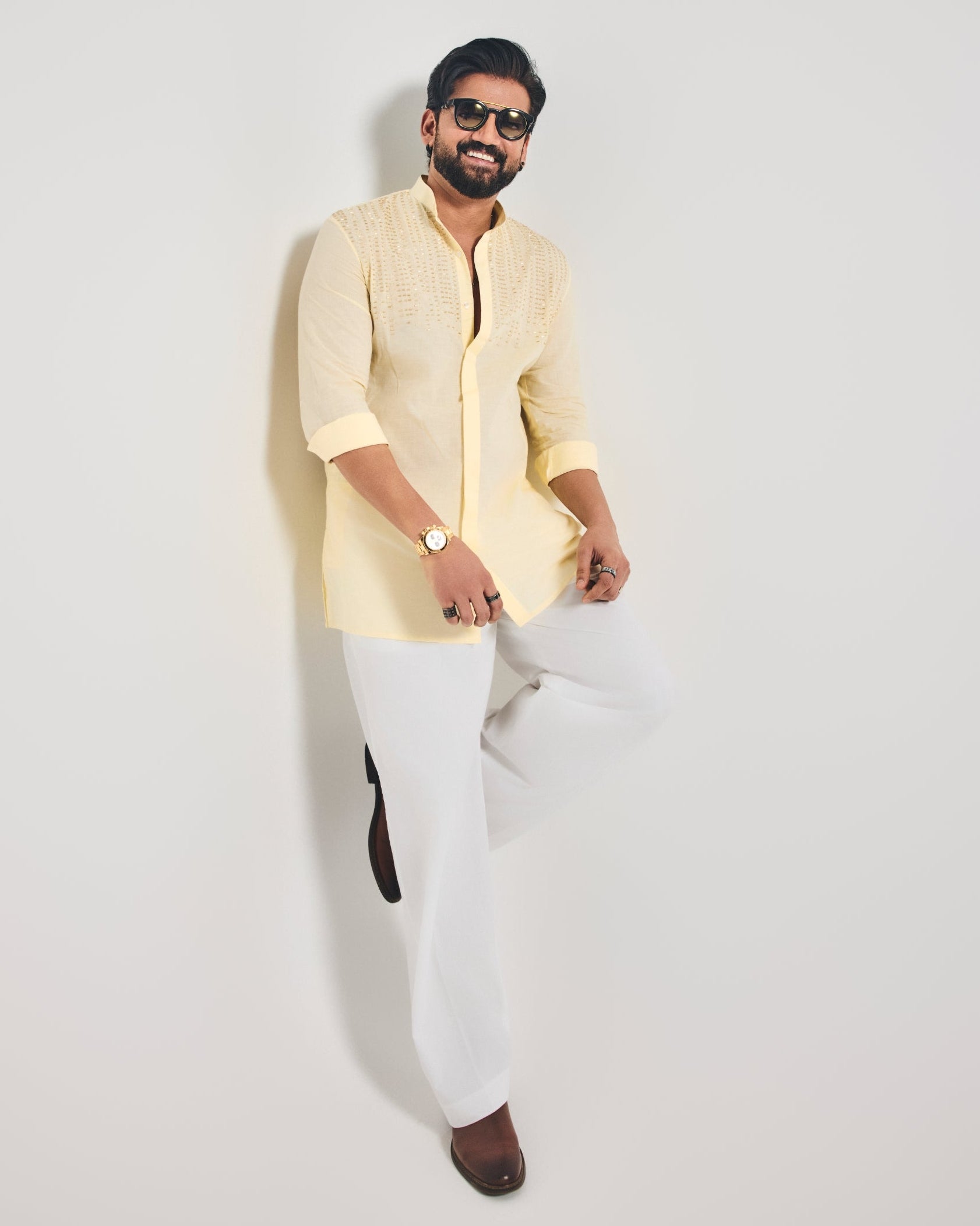 Crew Short Kurta Set By KYNAH, Luxury Indian Fashion & Bridal Wear