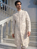 Chapelle Cream Thread Work Sherwani Set By KYNAH, Luxury Indian Fashion & Bridal Wear