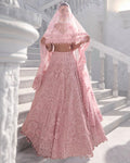 Chapelle Pink Cut Work Lehenga Set By KYNAH, Luxury Indian Fashion & Bridal Wear