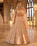 Chapelle Multi-Coloured Three-Dimensional Floral Lehenga Set By KYNAH, Luxury Indian Fashion & Bridal Wear