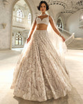 Chapelle Silver Floral Lehenga Set By KYNAH, Luxury Indian Fashion & Bridal Wear